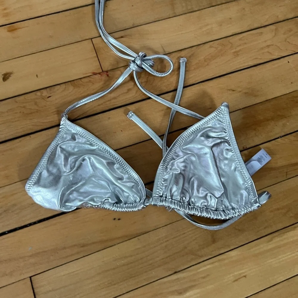Skims silver metallic bikini‎ set
